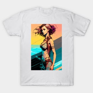 surf vibes, surfer girl, beach party, v6 T-Shirt